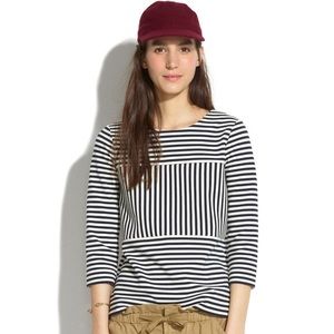 MADEWELL navy and white striped top